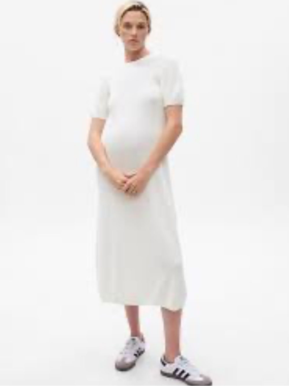 Gap Maternity Cream Midi Sweater Dress Size XXL